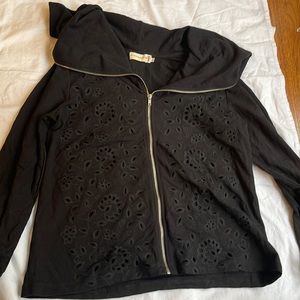 Johnny was “ 4love and liberty” black eyelet jacket/hoodie  size L